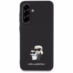 Karl Lagerfeld Saffiano -suojakuori K&C-metallilogolla Samsung Galaxy A56 - musta