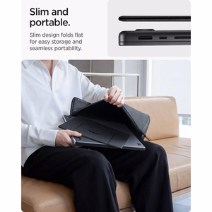 Spigen SlimFold LD201-S8 -kannettavan tietokoneen teline, harmaa