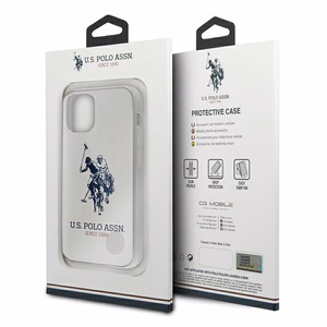 US Polo USHCP12STPUHRWH Shiny Big Logo suojakuori laitteelle iPhone 12 mini 5.4", valkoinen