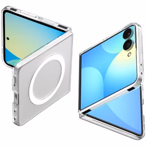 Spigen AirSkin MagFit case for Samsung Galaxy Z Flip 8 – clear and white