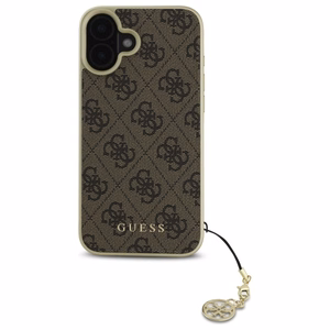 Guess 4G Charms Collection suojakuori iPhone 16:lle - ruskea