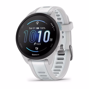 Garmin Forerunner 165 Music -GPS-älykello, 1,2 tuuman (3,05 cm) AMOLED-kosketusnäyttö, 43 mm, 390 × 390 px, harmaa