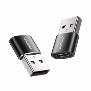 Joyroom sovitin USB Type C (naaras) USB:ksi (uros) 2 kpl musta (S-H152 Black)