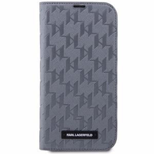 Karl Lagerfeld KLBKP14LSAKLHPG iPhone 14 Pro 6.1 kirjakuori hopeinen/hopeinen Saffiano Monogram