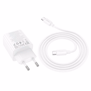 Puhelinlaturi Hoco 2 x USB C + 2 x USB A QC3.0 PD 3A 20W + kaapeli USB C - USB C N55 valkoinen