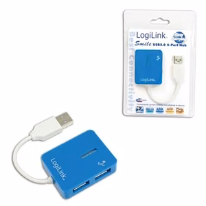 LogiLink UA0136 Smile – 4-port USB 2.0 hub, blue