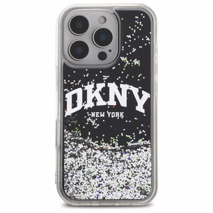 DKNY DKHCP16XLBNAEK iPhone 16 Pro Max 6.9 musta/musta Kovakuori Liquid Glitter Arch Logo