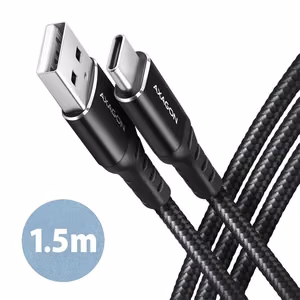 USB-C – USB 2.0 -kaapeli 1,5 m / musta BUCM-AM15AB AXAGON