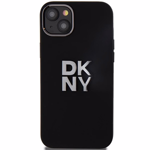 DKNY Liquid Silikoninen Metal Logo Suojakuori iPhone 15/14/13:lle - musta