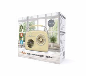 Setty Bluetooth-kaiutin radiolla Retro P350 hiekanvärinen