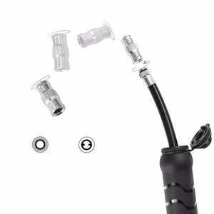 Rockbros 810PCS-HP minikäsipumppu pyörälle Presta- ja Schrader-letkulla, musta