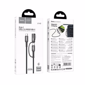 Kaapeli 2in1 USB C - USB C / Mag3 Hoco 240W 1,8 m U142 musta