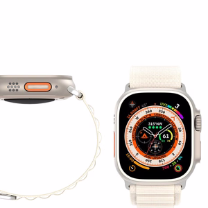 Dux Ducis GS nylon ranneke Apple Watch 42 / 44 / 45 / 49 mm:lle platina