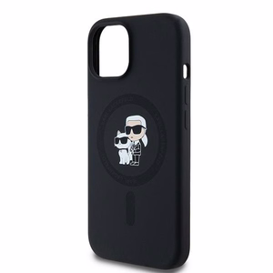 Karl Lagerfeld Silikoninen Karl&Choupette MagSafe Suojakuori iPhone 15 Plus / 14 Plus:lle - musta