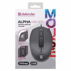 HIIRI Defender ALPHA MB-507 OPTINEN 1000dpi 3P MUSTA HILJAINEN NAPSAUTUS