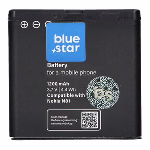 Akku Nokia E51 / N81 / N81 8GB / N82 / N86:lle 1200 mAh Blue Star Premium