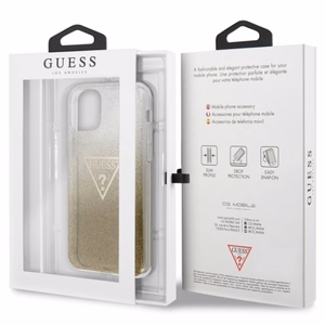 Guess GUHCN65SGTLGO iPhone 11 Pro Max gold/gold hard case Glitter Triangle