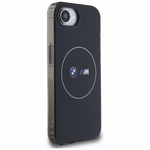 BMW IML Metal White Circle MagSafe iPhone 16e Suojakuori - Musta