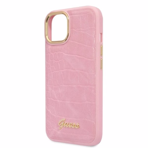 Guess Croco Collection Suojakuori iPhone 14 Plus:lle - vaaleanpunainen