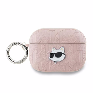 Karl Lagerfeld Monogram Choupette Head suojakuori AirPods Pro 2:lle - vaaleanpunainen