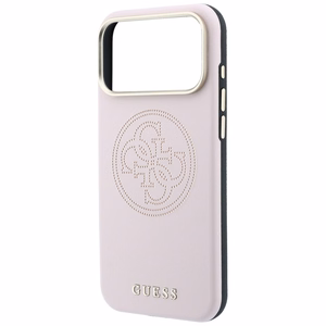 Guess Perforated 4G Gold Logo MagSafe suojakuori mallille iPhone 17 Pro / 18 Pro – väri: vaaleanpunainen