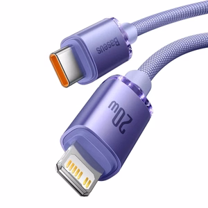 USB Cable Baseus "CAJY000205" Violet "Type-C / Lightning" 200cm (up to 20W)