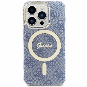 Guess IML 4G MagSafe case for iPhone 15 Pro - blue