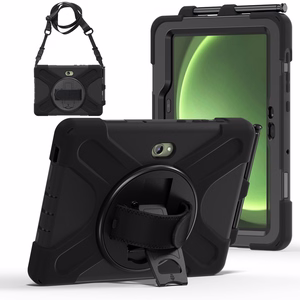 JM Rugged Case Grip suojakuori Samsung Galaxy Tab Active Pro/ Active4 Pro/ Active5 Pro hihnalla musta