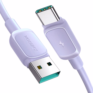 Joyroom Multi-Color Series A14 USB-A / USB-C 3A Kaapeli 1.2m - violetti