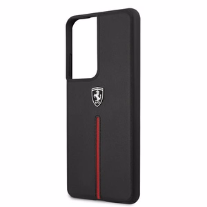 Ferrari FEOSIHCS21LBK S21 Ultra G998 musta/musta hardcase Off Track Leather Nylon Stripe