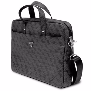 Guess Saffiano 4G Triangle Logo laukku 16 tuuman kannettavalle - musta