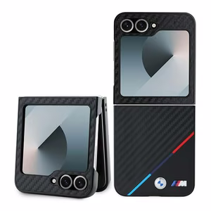 BMW Carbon Tricolor Suojakuori Samsung Galaxy Z Flip 6:lle - Musta
