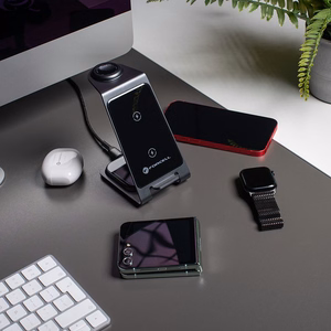 Forcell F-ENERGY Simply Charge 3in1 alumiini Apple Watch ja Samsung Watch -yhteensopiva harmaa