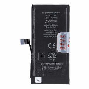 JCID Akku iPhone 12 mini:lle 2520 mAh (suuri kapasiteetti)
