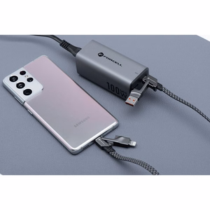 Kaapeli 4in1 USB C / USB A - USB C / Lightning Forcell F-Energy QC PD 3A 60W 1 m C241 kromi