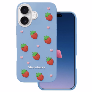 Mansikka-suojakuori iPhone 16 6,1" sininen