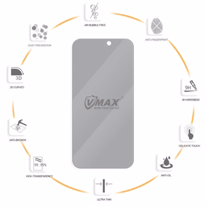 Vmax tempered glass 0.33mm 2,5D high clear privacy glass for iPhone 7 / 8 / SE2020 / SE2022