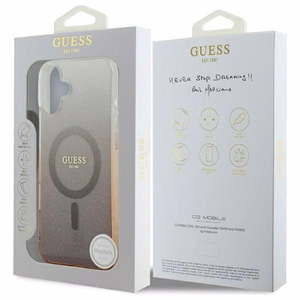 Guess IML Glitter Gradient MagSafe Suojakuori iPhone 16 Plus:lle - ruskea