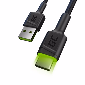 Green Cell KABGC13 – USB-A to USB-C-kaapeli, USB 2.0, 2 m, musta