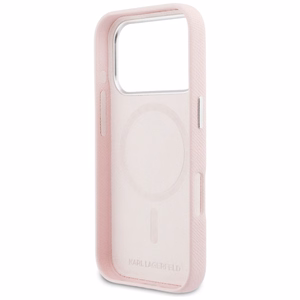 Karl Lagerfeld MagSafe -suojakuori iPhone 17 Pro Max 6,9" PU K&C Head Pin vaaleanpunainen