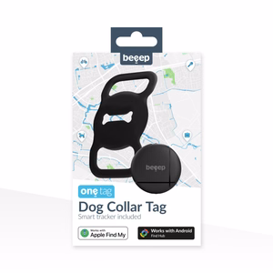 Beeep OneTag -paikannin koiralle, Apple Find My / Android, musta