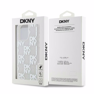 DKNY Liquid Glitter Multilogo Suojakuori iPhone 15 Pro Max:lle - valkoinen