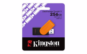 Kingston DataTraveler Exodia S USB 3.2 -muistitikku 256 GB, musta/oranssi