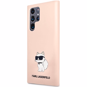 Karl Lagerfeld KLHCS23LSNCHBCP S23 Ultra S918 kovakuori vaaleanpunainen/vaaleanpunainen Silikoninen Choupette