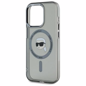 Karl Lagerfeld KLHMP15LHLSKIK iPhone 15 Pro 6.1" musta/musta kovakuori IML Metal Karl Head MagSafe