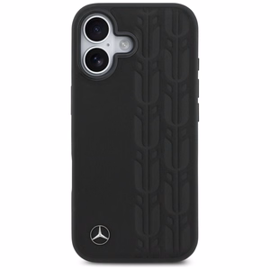 Mercedes Nahkainen Laurel Leaves MagSafe Suojakuori iPhone 17:lle - musta