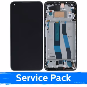 LCD-näyttö yhteensopiva Xiaomi Mi 11 Lite 4G (Lite 5G / Lite 5G NE) kehyksellä / Truffle Black / (Service Pack)
