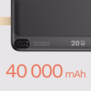 Kruger&Matz 40000 mAh Li-ion -varavirtalähde QC- ja PD-tuella
