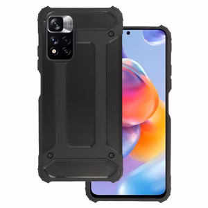 Armor Carbon Suojakuori Xiaomi Redmi Note 11 5G/Note 11S 5G/Poco M4 Pro 5G:lle musta