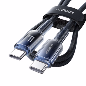 Joyroom S-A42 Crystal-Clear Series 60W USB-C - USB-C -kaapeli 1,2 m - musta